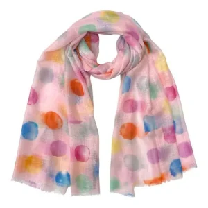 Bufanda de Lino y Algodón para Mujer con Diseño de Puntitos y Preciosos Colores