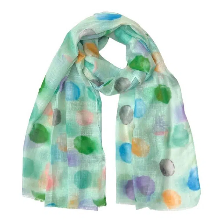 Bufanda de Lino y Algodón para Mujer con Diseño de Puntitos y Preciosos Colores - Imagen 6