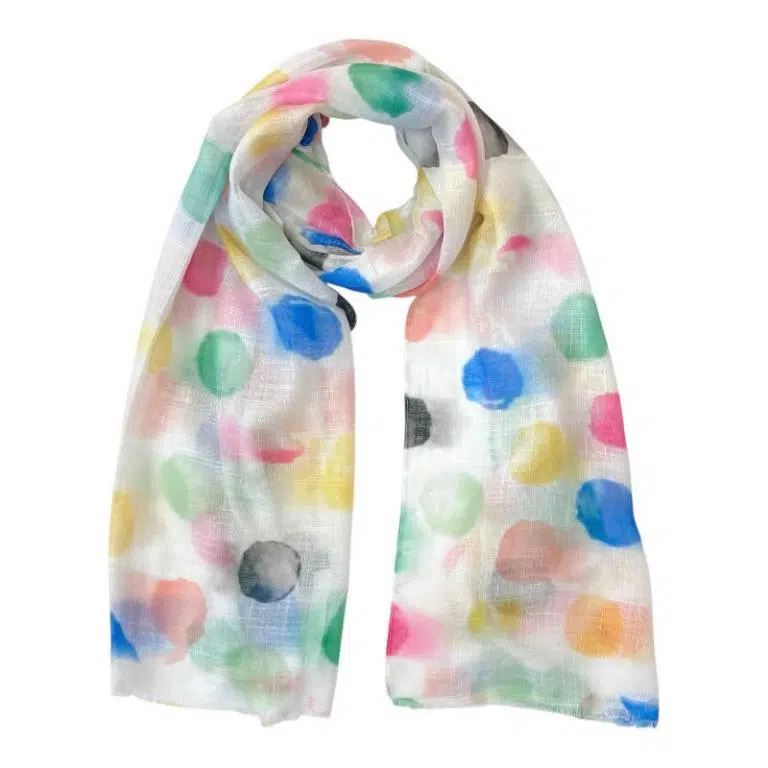 Bufanda de Lino y Algodón para Mujer con Diseño de Puntitos y Preciosos Colores - Imagen 8