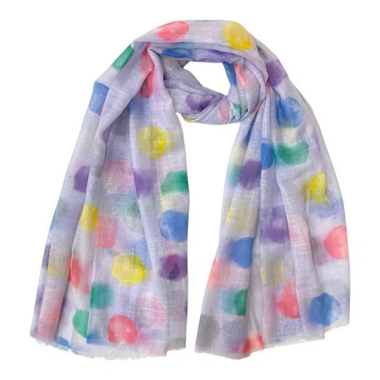 Bufanda de Lino y Algodón para Mujer con Diseño de Puntitos y Preciosos Colores - Imagen 5