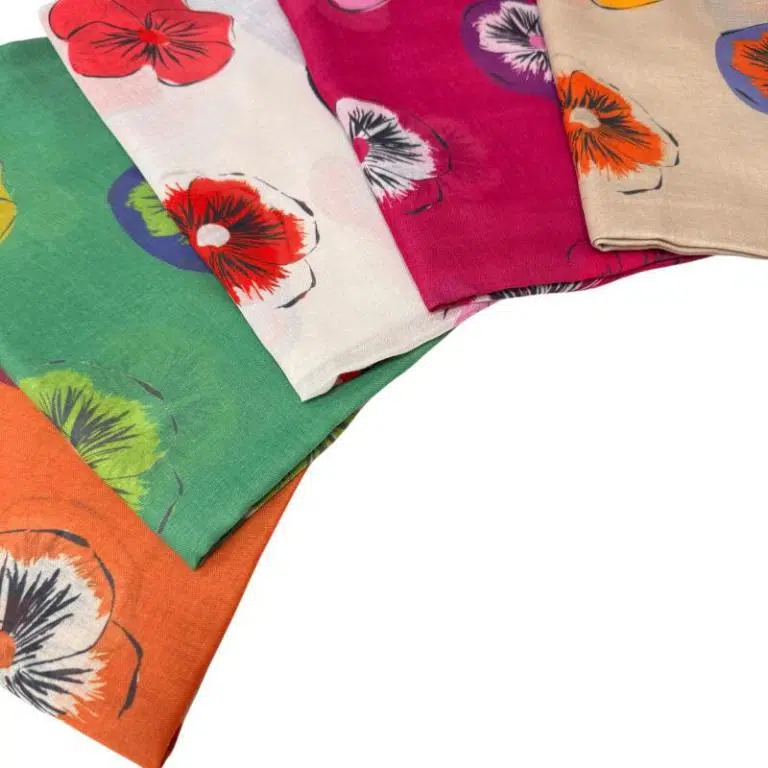 Bufanda de Algodón con Bonito Diseño de Flores y Vivos Colores para Mujer - Imagen 5