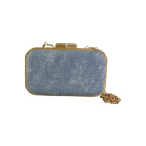 Bolso de Fiesta Sintético de Mujer con Cierre Magnético de Madera y Asa de Cadena Extraíble
