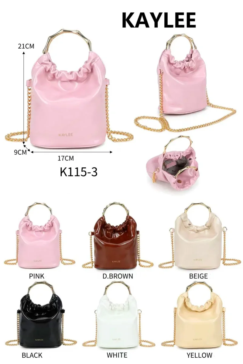 Bolso de Mano Sintético Kaylee con Asas Cortas Metalizadas y Asa Larga de Cadena para Mujer - Imagen 2