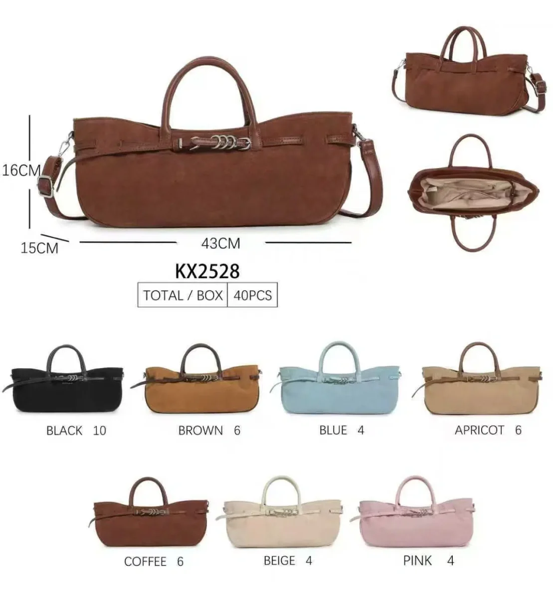 Bolso de Mano Sintético Estilo Serraje con Frontal Decorativo y Gran Apertura para Mujer - Imagen 2