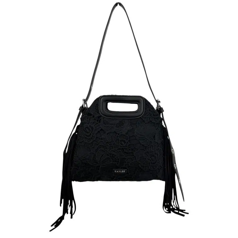 Bolso de Mano Crochet Kaylee Flecos Laterales Decorativos para Mujer - Imagen 4