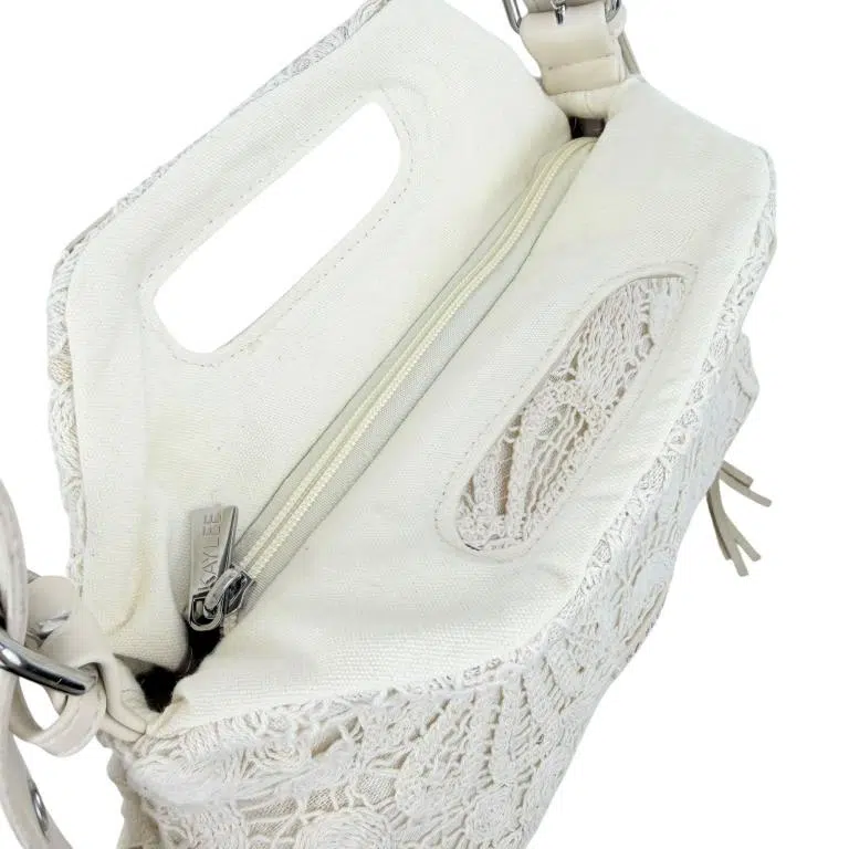 Bolso de Mano Crochet Kaylee Flecos Laterales Decorativos para Mujer - Imagen 8