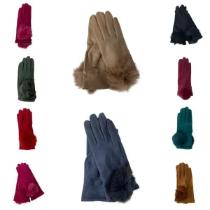 Cómodos Guantes de Mujer con Pompón de Pelito y Bonito Diseño