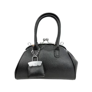 Bolso de Mano Sintético para Mujer con Cierre de Click y Bolsito Decorativo Frontal