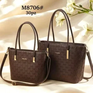 Juego de 2 Bolsos Shopper Sintéticos Maxfly de Mujer con Elegante Diseño y Gran Calidad