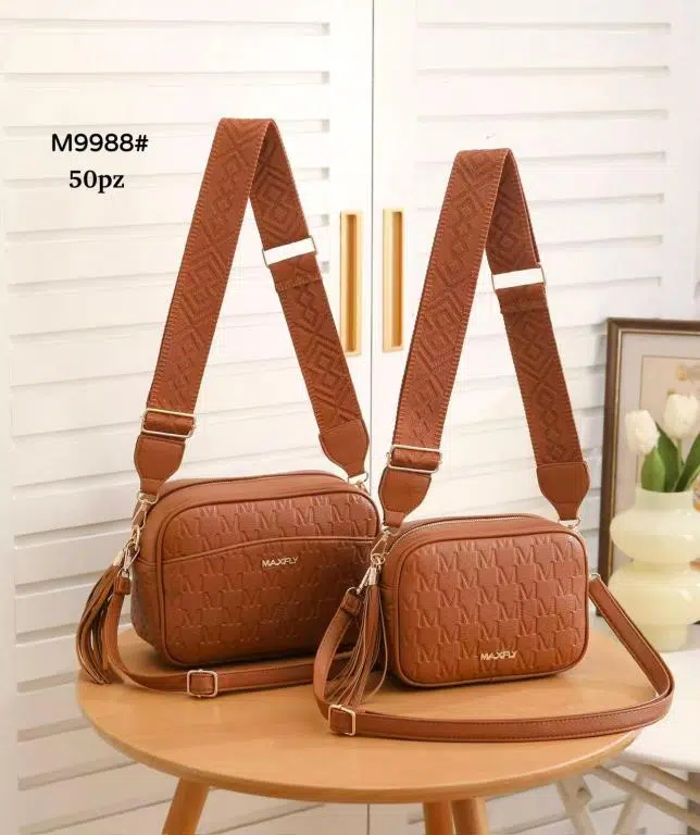 Juego 2 Bolsos Bandolera Maxfly con Flecos Decorativos en la Cremallera para Mujer - Imagen 2