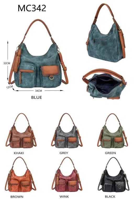 Bolso de Hombro Sintético Tipo Hobo con 3 Bolsillos Exteriores y Compartimentos Interiores para Mujer - Imagen 3