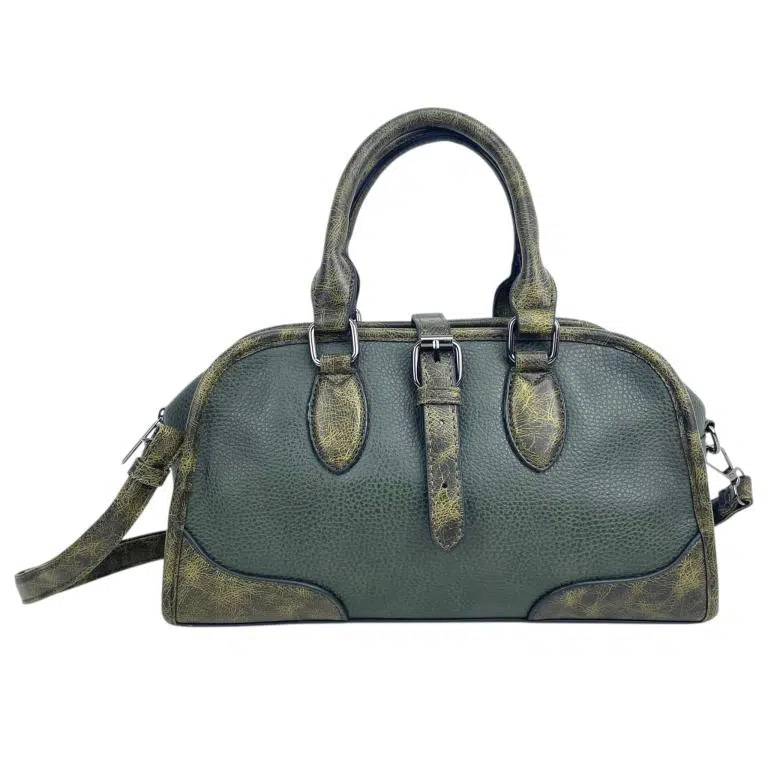 Bolso de Mano Sintético Estilo Bowling Vintage con Bolsillos Interiores para Mujer - Imagen 2