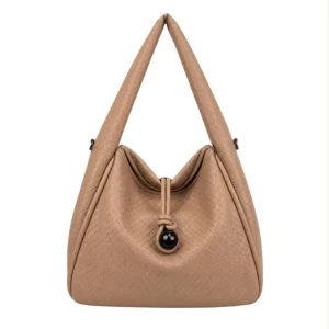 Amplio Bolso de Hombro Sintético Tipo Hobo con Cuerda, Solapa y Cremallera para Mujer