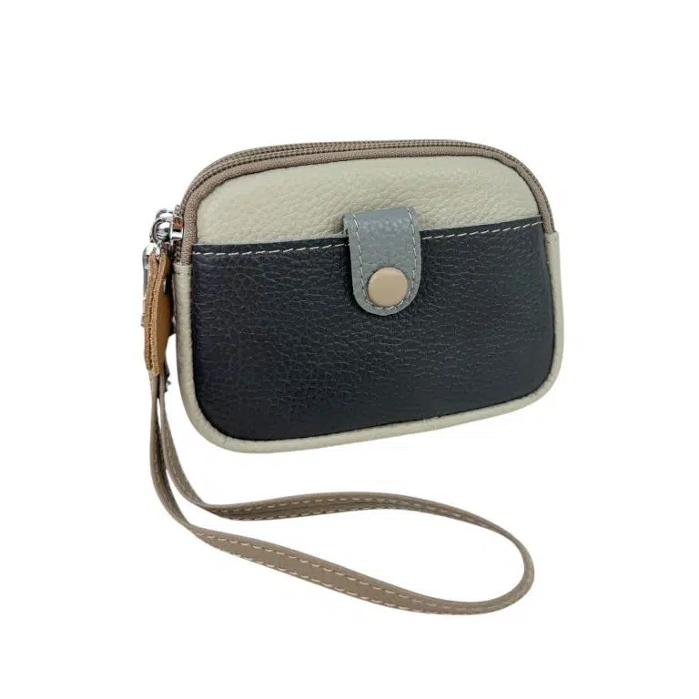 Monedero Multicolor de Piel con Diseño Exclusivo, Asa Corta y 2 Bolsillos para Mujer - Imagen 7