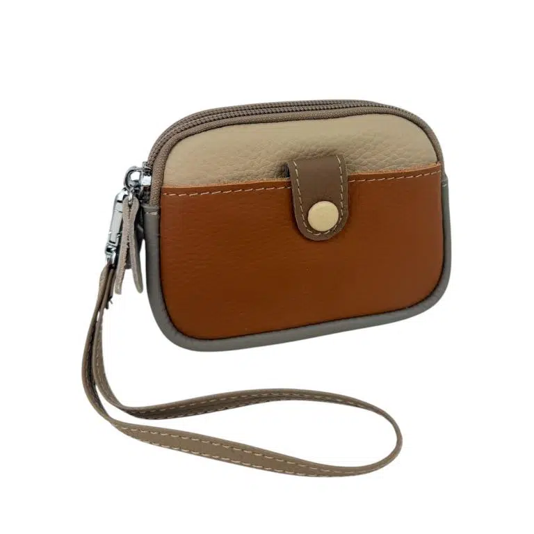 Monedero Multicolor de Piel con Diseño Exclusivo, Asa Corta y 2 Bolsillos para Mujer - Imagen 8