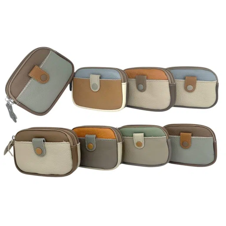 Monedero Multicolor de Piel con Diseño Exclusivo, Asa Corta y 2 Bolsillos para Mujer - Imagen 3