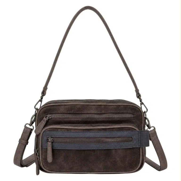Bolso Bandolera Sintético Bicolor con 5 Compartimentos con Cremallera y Gran Calidad Mujer - Imagen 8