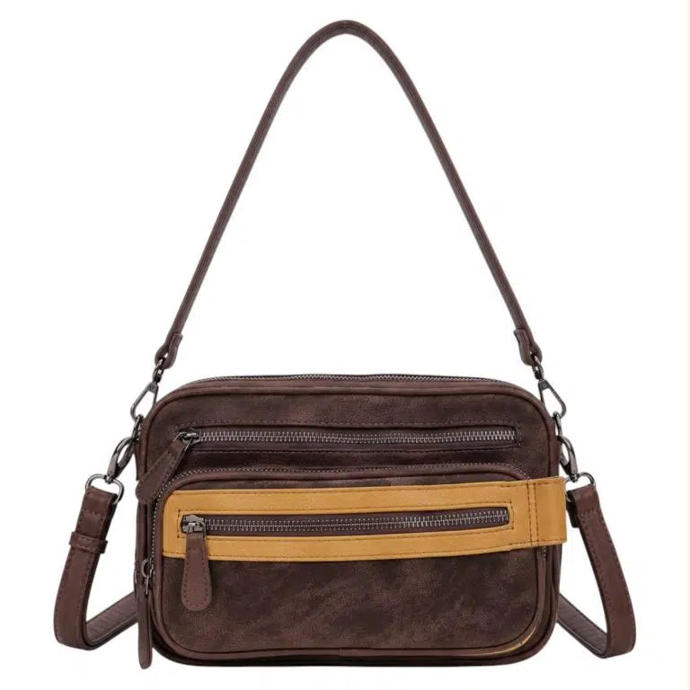 Bolso Bandolera Sintético Bicolor con 5 Compartimentos con Cremallera y Gran Calidad Mujer - Imagen 2