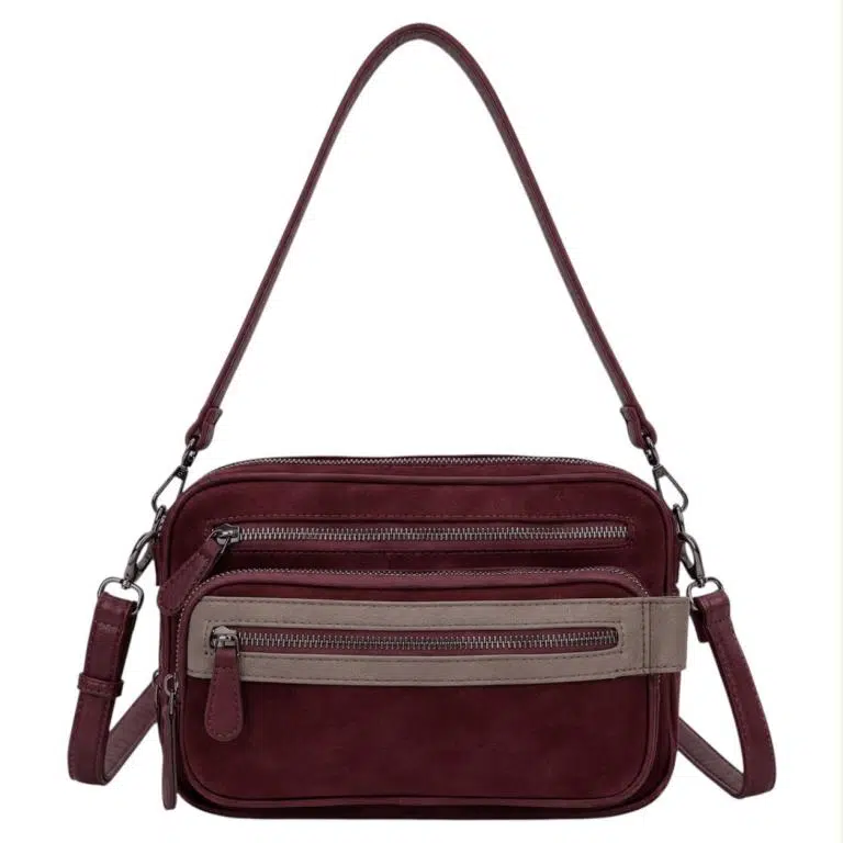 Bolso Bandolera Sintético Bicolor con 5 Compartimentos con Cremallera y Gran Calidad Mujer - Imagen 5