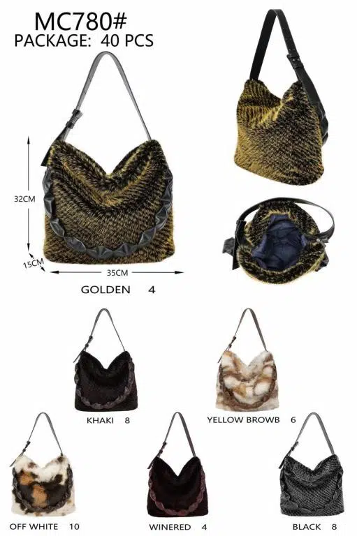 Bolso de Hombro tipo Hobo con Pelo Sintético y Asa Larga Acolchada para Mujer - Imagen 2