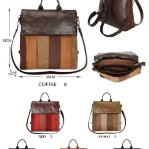 Amplia Mochila Sintética de Mujer con Diseño Multicolor, Gran Calidad y Bolsillos Exteriores