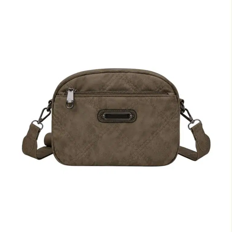 Bolso Bandolera Sintético Acolchado con Agarres Laterales y Bolsillos Exteriores para Mujer - Imagen 9
