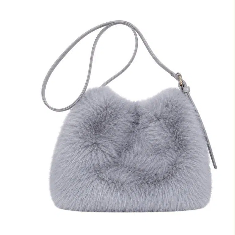 Bolso Bandolera con Pelito Sintético, Cierre de Botón y Asa Larga para Mujer - Imagen 5