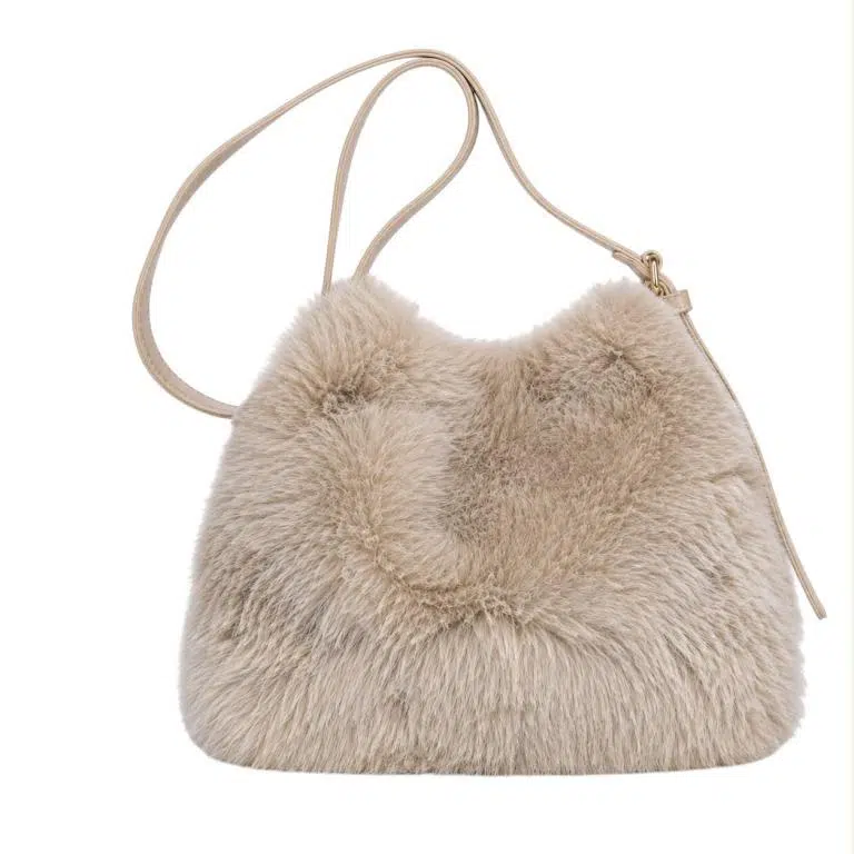 Bolso Bandolera con Pelito Sintético, Cierre de Botón y Asa Larga para Mujer - Imagen 8