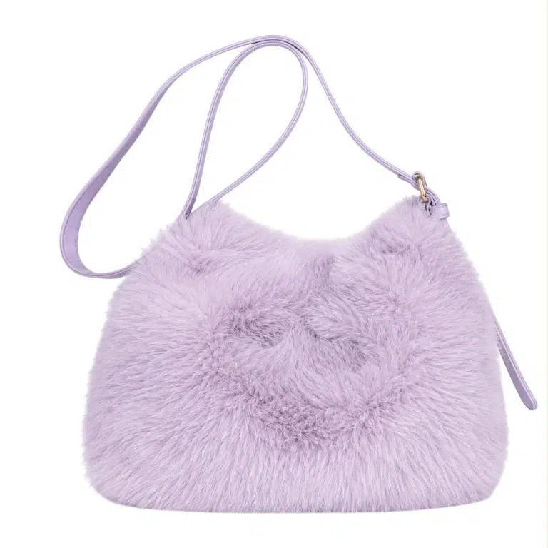 Bolso Bandolera con Pelito Sintético, Cierre de Botón y Asa Larga para Mujer - Imagen 3