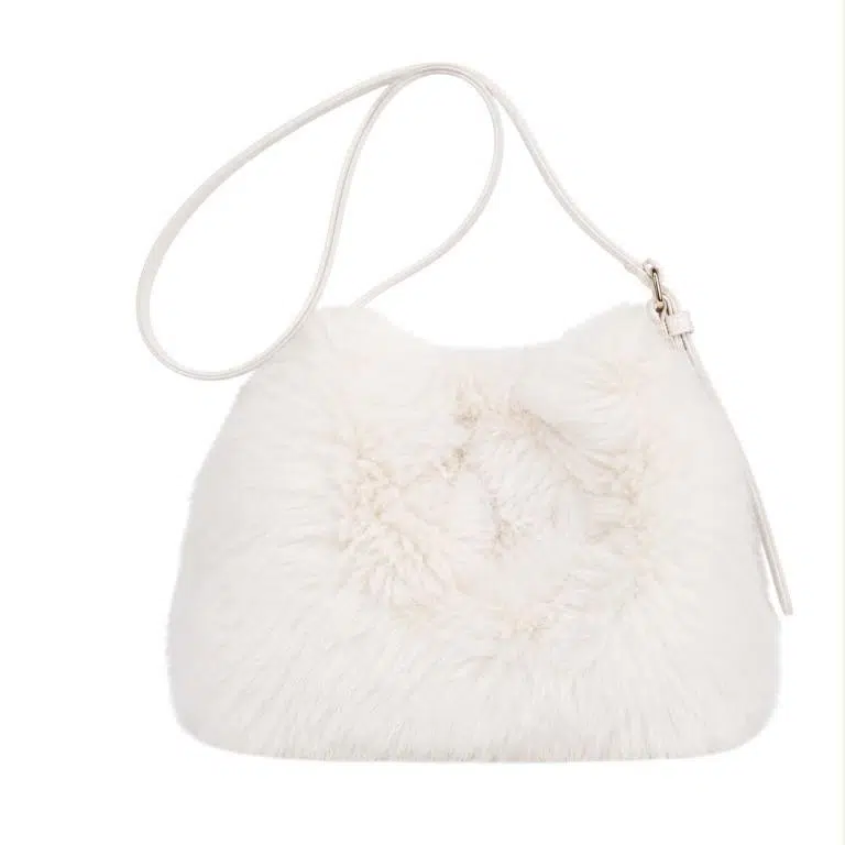 Bolso Bandolera con Pelito Sintético, Cierre de Botón y Asa Larga para Mujer - Imagen 4