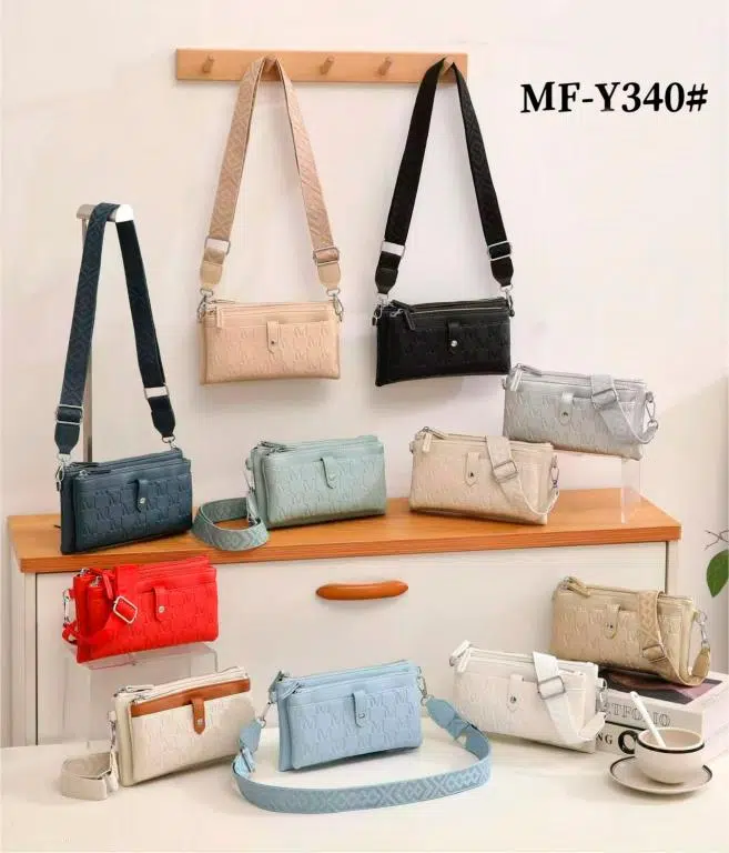 Bolso Bandolera Sintético de Mujer con Mini Solapa de Botón Frontal y 2 Bolsillos con Cremallera - Imagen 3