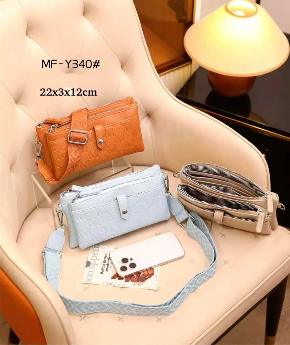 Bolso Bandolera Sintético de Mujer con Mini Solapa de Botón Frontal y 2 Bolsillos con Cremallera - Imagen 2