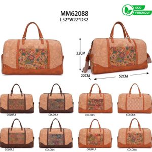 Amplio Bolso de Deporte/Viaje Ecológico en Corcho para Mujer con Bonito Diseño y Tira Bandolera