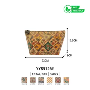 Neceser en Corcho Ecológico con Cremallera y Elemento Decorativo para Mujer