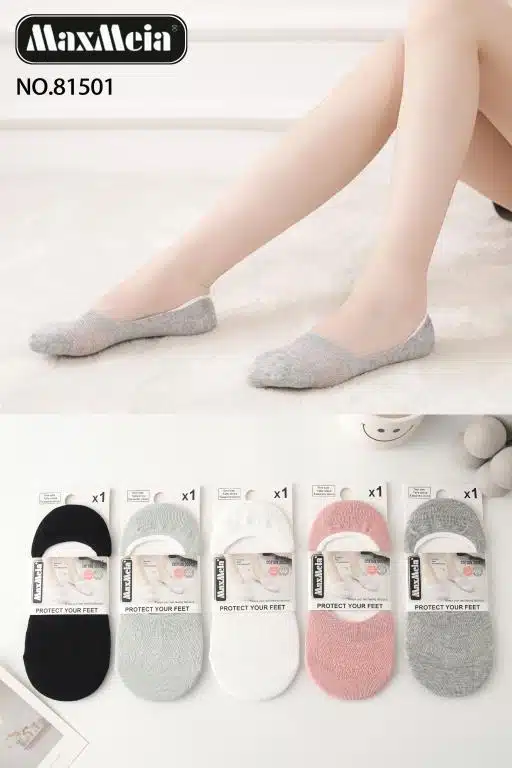 Calcetines Tobilleros de Algodón con Suela Antideslizante y Talla Única para Mujer