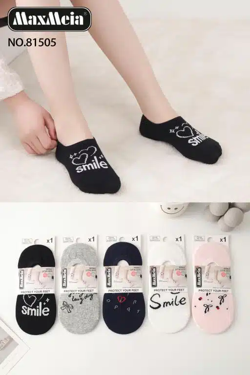 Calcetines Tobilleros en Algodón con Alegre Diseño y Suela Antideslizante de Silicona para Mujer - Imagen 2