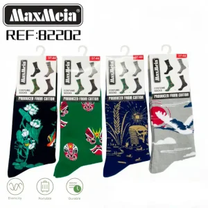 Calcetines Largos Elásticos y Duraderos de Hombre y Mujer en Algodón con Talla Única y Bonito Diseño