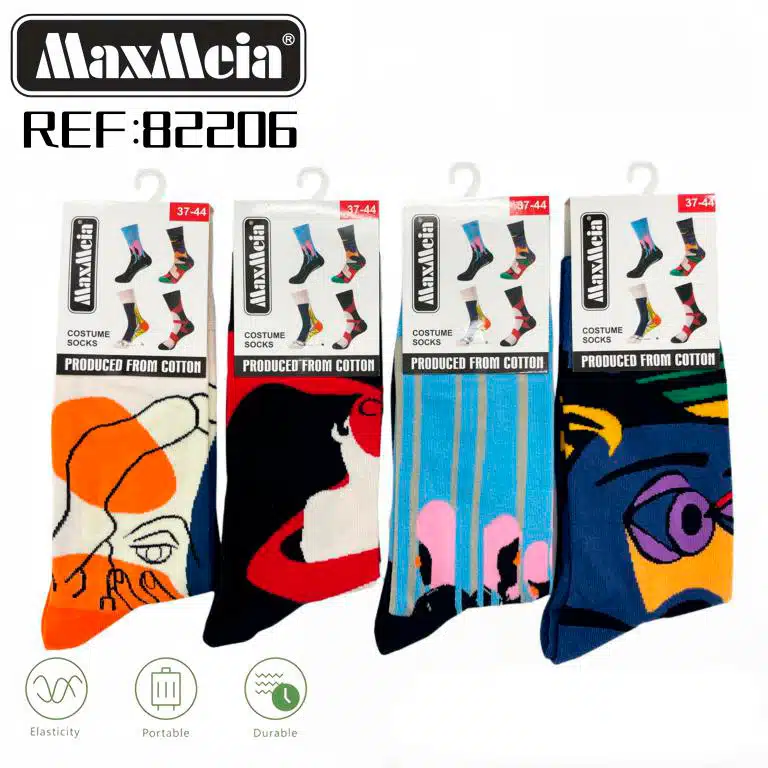 Calcetines Largos Elásticos y Cómodos en Algodón con Talla Única y Diseño Minimalista para Hombre y Mujer - Imagen 2