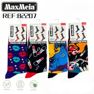 Calcetines Largos Elásticos y Cómodos en Algodón con Diseño Gamberro y Talla Única para Hombre y Mujer
