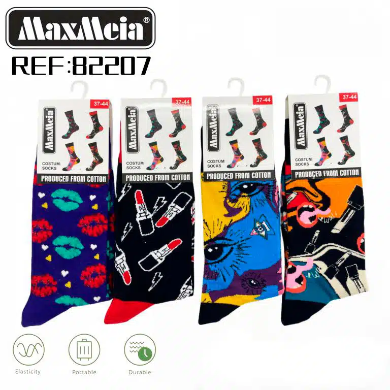 Calcetines Largos Elásticos y Cómodos en Algodón con Diseño Gamberro y Talla Única para Hombre y Mujer - Imagen 2