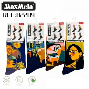 Calcetines Largos Elásticos y Cómodos Unisex en Algodón con Precioso Diseño Arte Cuadros