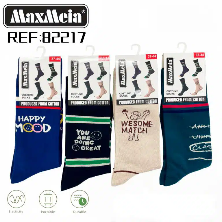 Calcetines Largos Unisex Elásticos y Duraderos de Algodón con Mensajes Motivacionales - Imagen 2