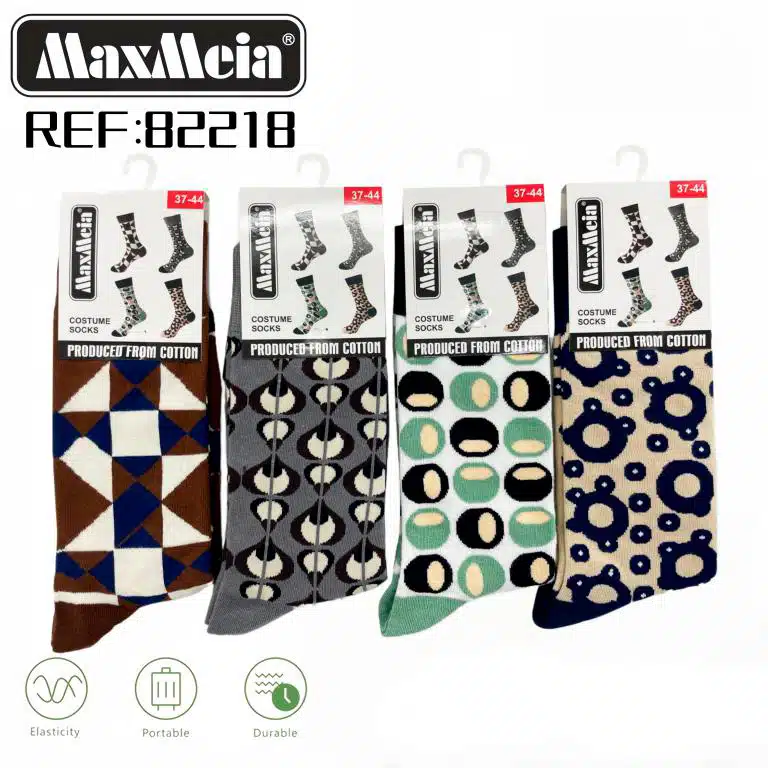 Calcetines Largos Unisex Elásticos y Duraderos de Algodón con Bonitos Colores y Diseños