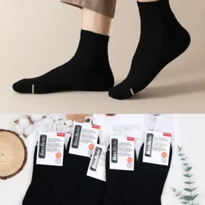 Calcetines Cortos Negros Térmicos de Algodón Bio en Talla Única Grande para Hombre
