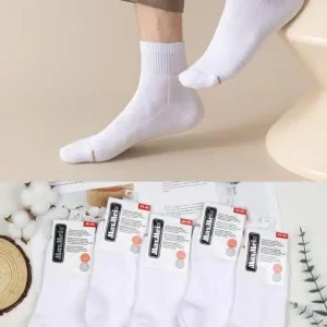 Calcetines Cortos Blancos Térmicos de Algodón Bio en Talla Única Grande para Hombre