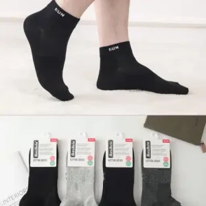 Calcetines Cortos “Run” de Hombre en Algodón Peinado con Talla Única y Colores Lisos