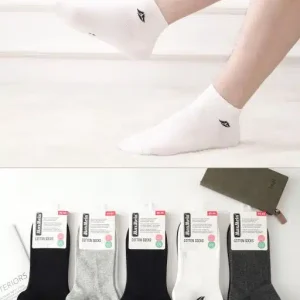 Calcetines Cortos de Algodón Peinado para Hombre con Colores Lisos y Talla Única