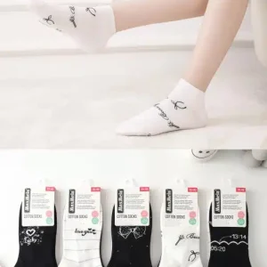 Calcetines Cortos de Algodón Peinado para Mujer con Alegres Diseños y Talla Única