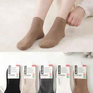 Calcetines Cortos “Romantic” de Algodón Peinado para Mujer con Colores Lisos