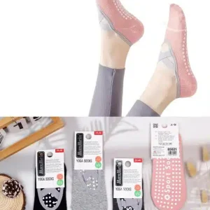 Calcetines Invisibles de Yoga en Algodón Bio, Cómodos, Transpirables y Antideslizantes para Mujer